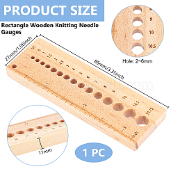 1Pc Rectangle Wooden Knitting Needle Gauges&nbsp;TOOL-BC0002-94A