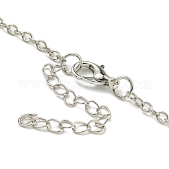 Letter A~Z Antique Silver Plated Alloy with Synthetic Turquoise Pendant Necklaces&nbsp;NJEW-G080-01V