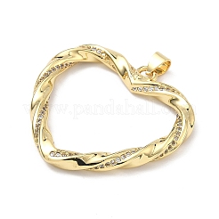 Brass Micro Pave Cubic Zirconia Pendants&nbsp;KK-P345-61G