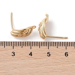 Brass with Clear Cubic Zirconia Stud Earring Findings&nbsp;KK-G491-57C-G