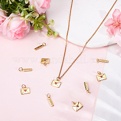 10Pcs 2 Styels Rack Plating Brass Charms with Jump Ring&nbsp;KK-BBC0023-61