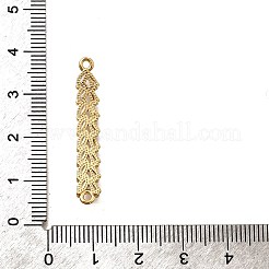 Brass Pave Cubic Zirconia Wheat Connector Charms&nbsp;KK-B152-28G
