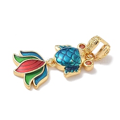 Brass Enamel Pendants&nbsp;KK-Z124-02G-03