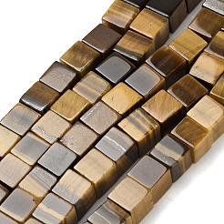 Natural Yellow Tiger Eye Beads Strands&nbsp;G-Z110-J02-6x6mm