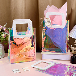 3Pcs Rectangle Holographic PVC Plastic Packing Tote Bags&nbsp;ABAG-FH0001-21