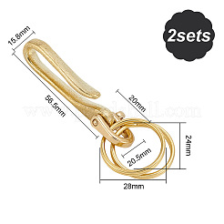 2 Sets Brass Keychain Clasp Findings&nbsp;KK-HY0003-76