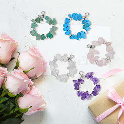 Natural Mixed Stone Chip Pendants&nbsp;G-DC0001-21