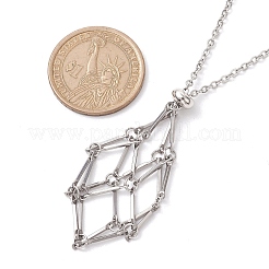 201 Crystal Stone Cage Pendant Necklaces&nbsp;NJEW-JN04765-02