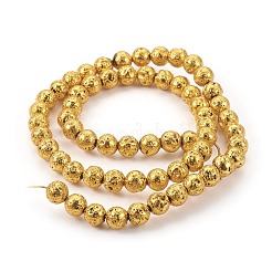 Electroplated Natural Lava Rock Bead Strands&nbsp;G-E511-01F-10mm