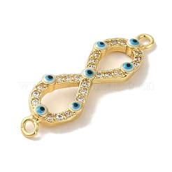 Rack Plating Brass Micro Pave Cubic Zirconia with Enamel Links&nbsp;KK-P267-15G