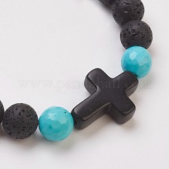 Synthetic Turquoise Beads Stretch Bracelets&nbsp;X-BJEW-JB03710-01