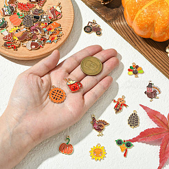40Pcs 20 Styles Autumn Theme Alloy Enamel Pendants&nbsp;ENAM-CJ0006-69
