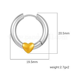 304 Stainless Steel Heart Huggie Hoop Earrings for Women&nbsp;WG7102D-01