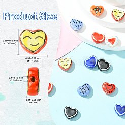 16Pcs 8 Colors Handmade Porcelain Beads&nbsp;PORC-CJ0001-43
