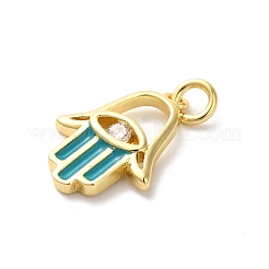 Rack Plating Brass Cubic Zirconia Charms&nbsp;KK-G504-18G-02