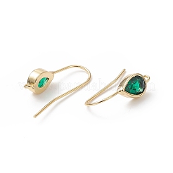 Real 18K Gold Plated Brass Earring Hooks&nbsp;KK-B060-07G-04