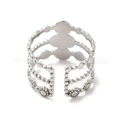 Tarnish Resistant 304 Stainless Steel Open Cuff Ring Findings&nbsp;STAS-E180-08P