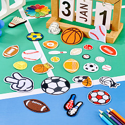 27Pcs 27 Styles Sport Theme Computerized Embroidery Cloth Patches&nbsp;PATC-TA0001-11