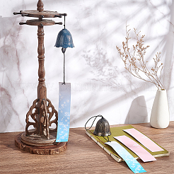 2Pcs 2 Style Japanese Cast Iron Bell Wind Chimes&nbsp;HJEW-BC0001-47C