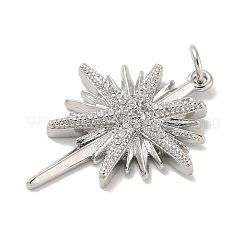 Brass Micro Pave Cubic Zirconia Pendants&nbsp;KK-B124-08P-03