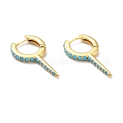 Cubic Zirconia Spike Horn Hoop Earrings&nbsp;EJEW-G295-18G