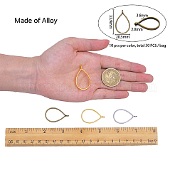 Rack Plating Alloy Drop Open Back Bezel Pendants&nbsp;PALLOY-CJ0001-24-FF