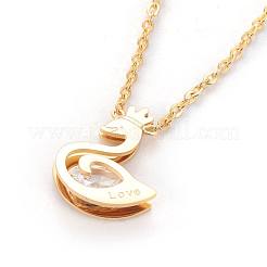 304 Stainless Steel Pendant Necklaces&nbsp;NJEW-F264-22G