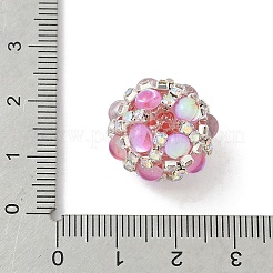 Sparkling Acrylic Encrusted Round Beads&nbsp;CLAY-NH0003-03S