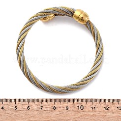 304 Stainless Steel Torque Bangles for Women&nbsp;BJEW-P310-25GP02
