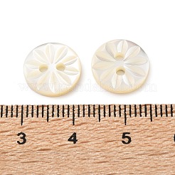 Carved Flower Natural Shell Buttons&nbsp;SH-CBA18B6-02B-02