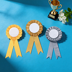 6Pcs 3 Styles Award Ribbon Shape Iron Badge Pins&nbsp;JEWB-CP0001-65