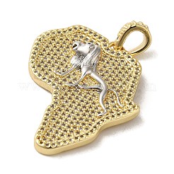 Brass Micro Pave Clear Cubic Zirconia Pendants&nbsp;KK-R162-075G