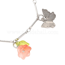 3Pcs 3 Colors Spray Painted Glass Beads & 201 Stainless Steel Charm Brascelets&nbsp;BJEW-JB12419