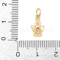 Brass Micro Pave Clear Cubic Zirconia Pendants&nbsp;KK-H273-09G