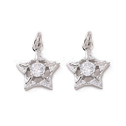 Rack Plating Brass Micro Pave Cubic Zirconia Charms&nbsp;KK-C008-34P