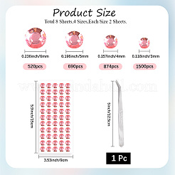 8Pcs 4 Styles Acrylic Rhinestone Stickers&nbsp;DIY-CP0012-18A