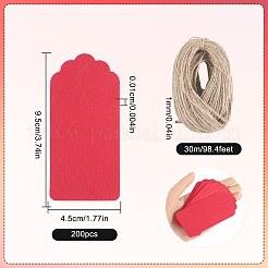200Pcs Rectangle Paper Gift Tags&nbsp;CDIS-SP0001-12C