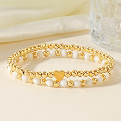 2Pcs Elegant Brass & Gemstone Bracelet Sets&nbsp;GH1695