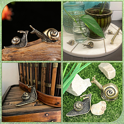 4Pcs 2 Styles Alloy Snail Display Decorations&nbsp;DJEW-SP0001-38
