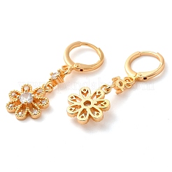 Rack Plating Golden Brass Dangle Leverback Earrings&nbsp;EJEW-B037-11G