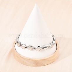 304 Stainless Steel Rhombus Link Chain Bracelets for Men Women&nbsp;BJEW-G766-03P-01