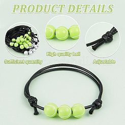20Pcs 2 Colors Plastic Round Beaded Bracelets Set with Wax Rope&nbsp;BJEW-GF0001-11