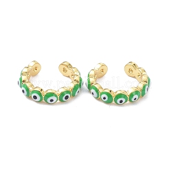 Brass Enamel Cuff Earrings&nbsp;KK-P205-19G