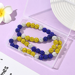 1Pc Polymer Clay Rhinestone Round Beaded Stretch Necklaces&nbsp;NJEW-SP0001-14E