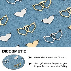 24Pcs 4 Styles Valentine's Day 304 Stainless Steel Connector Charms&nbsp;STAS-DC0011-68