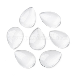 Transparent Teardrop Glass Cabochons&nbsp;GGLA-R024-25x18