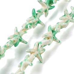 Spray Printed Synthetic Turquoise Beads Strands&nbsp;TURQ-P002-02A-01