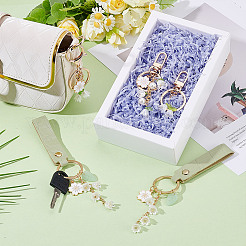 4Pcs 4 Styles Alloy Flower Keychains with Resin Lily of the Valley Pendant&nbsp;AJEW-NB0007-02
