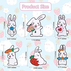 6Pcs 6 Style Carrot & Flower & Heart & Lollypop Rabbit Enamel Pins&nbsp;JBR087A