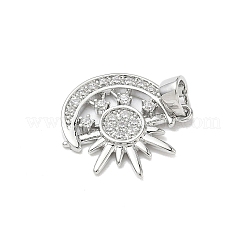 Brass Micro Pave Clear Cubic Zirconia Pendants&nbsp;KK-L254-05P